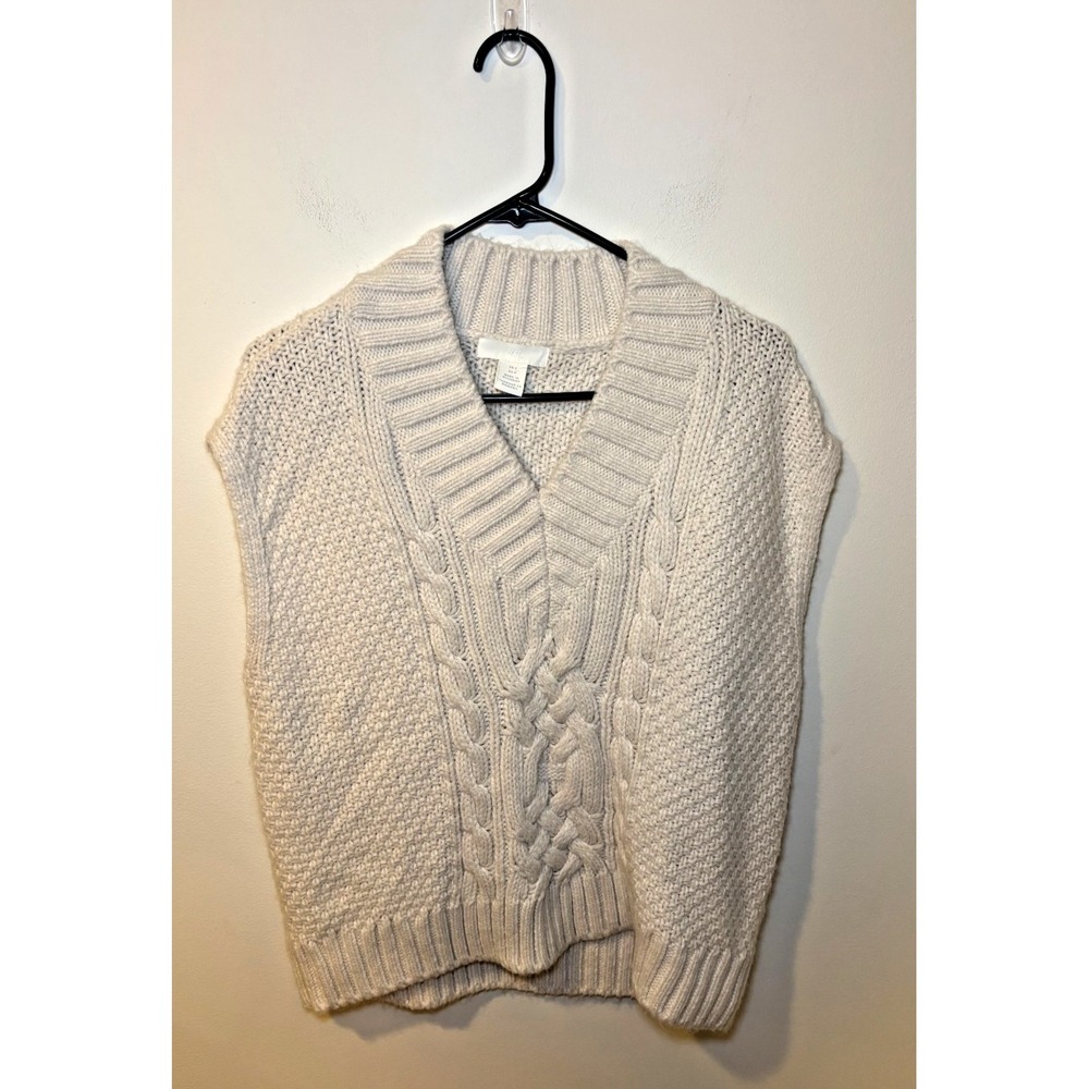 H&M White Sweater Vest Womens Small